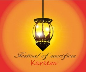 Ramadan Kareem mubarek with lantern background vector 06