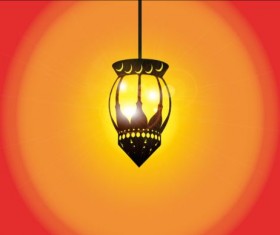 Ramadan Kareem mubarek with lantern background vector 07