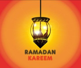 Ramadan Kareem mubarek with lantern background vector 08