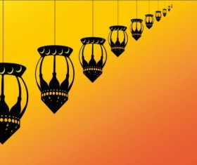 Ramadan Kareem mubarek with lantern background vector 09
