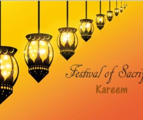 Ramadan Kareem mubarek with lantern background vector 13