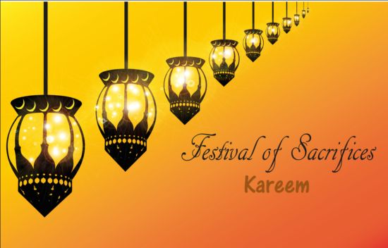Ramadan Kareem mubarek with lantern background vector 13