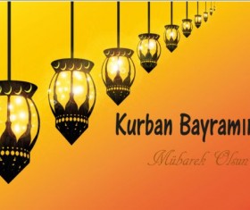 Ramadan Kareem mubarek with lantern background vector 14