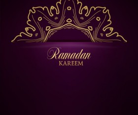 Ramadan kareem purple backgrounds vector set 01