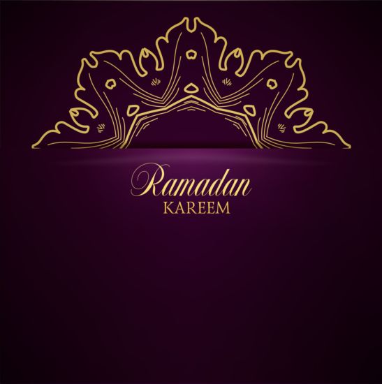 Ramadan kareem purple backgrounds vector set 01