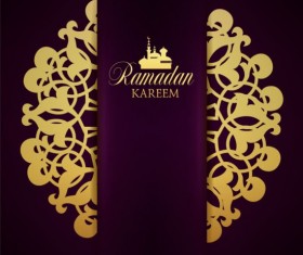 Ramadan kareem purple backgrounds vector set 06