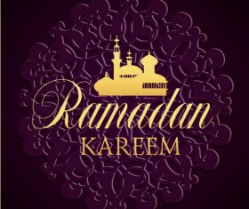 Ramadan kareem purple backgrounds vector set 10