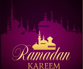 Ramadan kareem purple backgrounds vector set 11