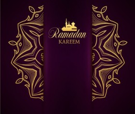 Ramadan kareem purple backgrounds vector set 14
