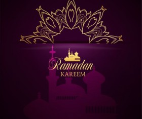 Ramadan kareem purple backgrounds vector set 15