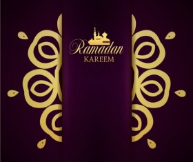 Ramadan kareem purple backgrounds vector set 19