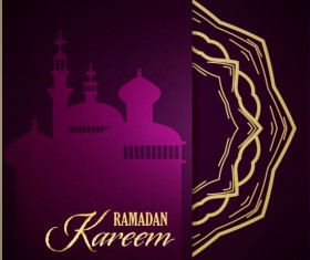 Ramadan kareem purple backgrounds vector set 22
