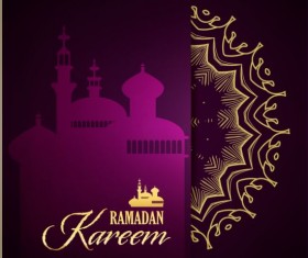 Ramadan kareem purple backgrounds vector set 23