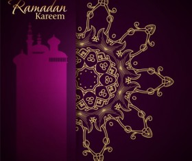 Ramadan kareem purple backgrounds vector set 25