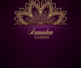 Ramadan kareem purple backgrounds vector set 28
