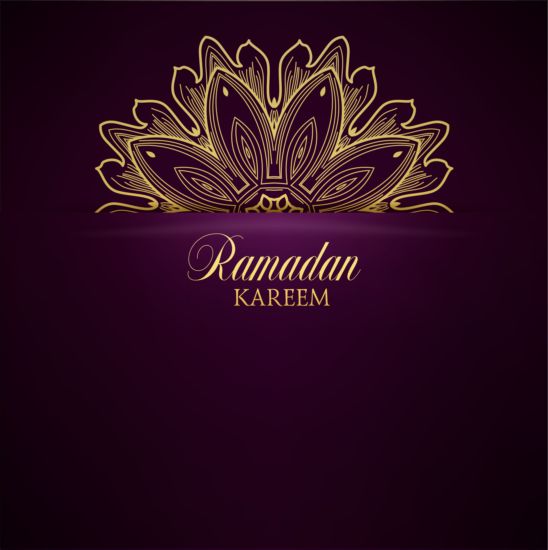 Ramadan kareem purple backgrounds vector set 28