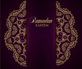 Ramadan kareem purple backgrounds vector set 30