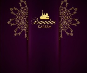 Ramadan kareem purple backgrounds vector set 33