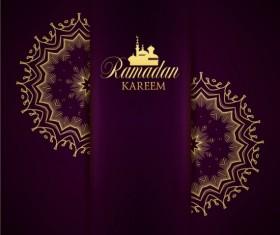 Ramadan kareem purple backgrounds vector set 34