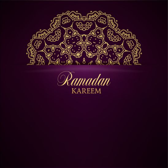 Ramadan kareem purple backgrounds vector set 35