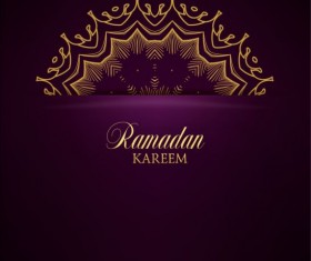 Ramadan kareem purple backgrounds vector set 36