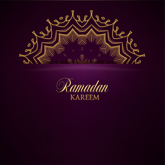 Ramadan kareem purple backgrounds vector set 36