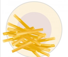 Realistic fries vector material
