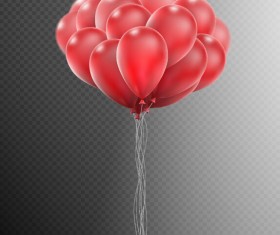 Realistic red balloons vector illustration 01