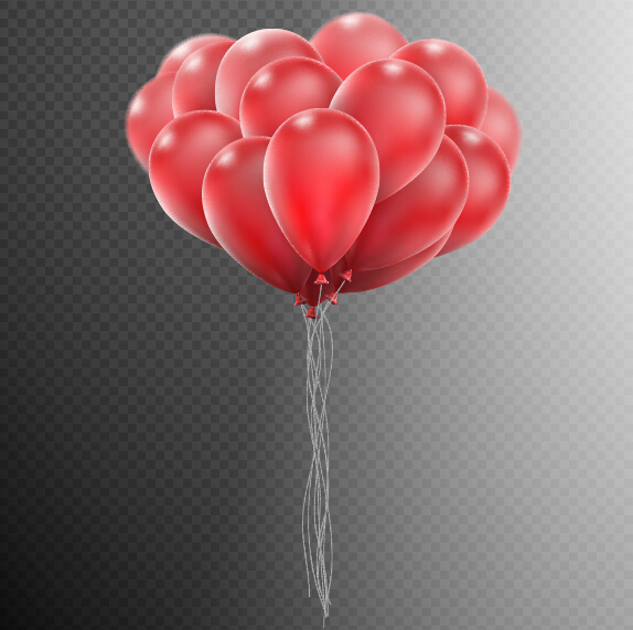 Realistic red balloons vector illustration 01
