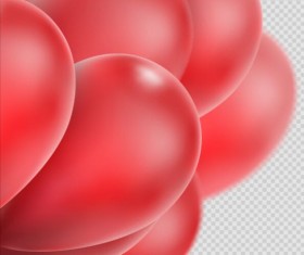 Realistic red balloons vector illustration 02