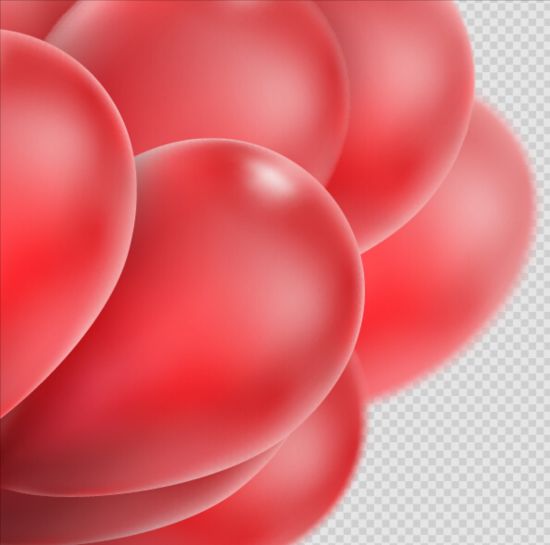 Realistic red balloons vector illustration 02