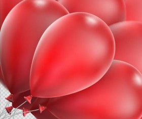 Realistic red balloons vector illustration 03