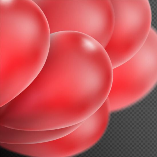 Realistic red balloons vector illustration 04