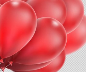 Realistic red balloons vector illustration 05