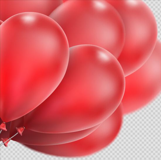 Realistic red balloons vector illustration 05