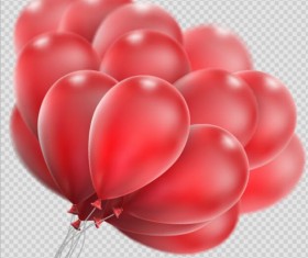 Realistic red balloons vector illustration 06