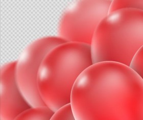 Realistic red balloons vector illustration 07
