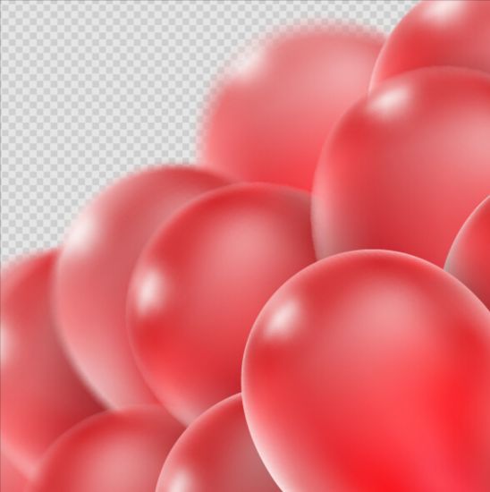 Realistic red balloons vector illustration 07