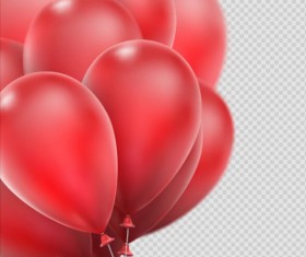 Realistic red balloons vector illustration 08