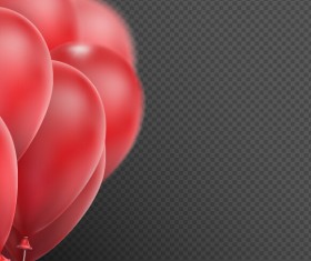 Realistic red balloons vector illustration 09