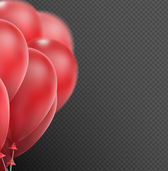 Realistic red balloons vector illustration 09