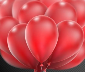 Realistic red balloons vector illustration 10