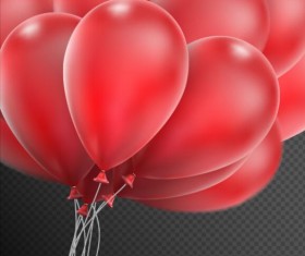 Realistic red balloons vector illustration 11