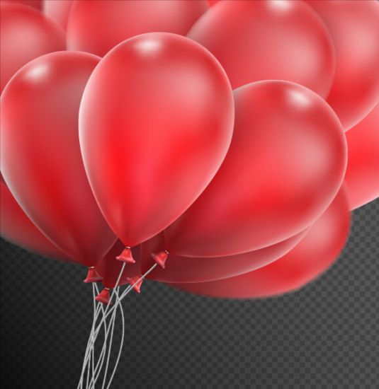 Realistic red balloons vector illustration 11