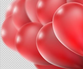 Realistic red balloons vector illustration 13
