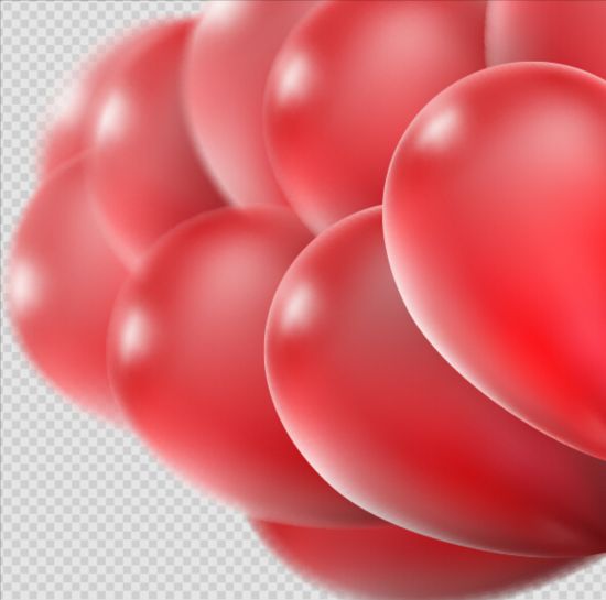 Realistic red balloons vector illustration 13