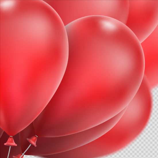Realistic red balloons vector illustration 14