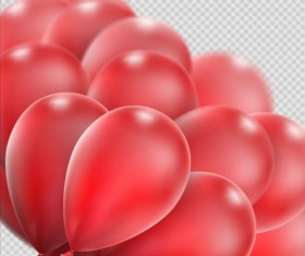 Realistic red balloons vector illustration 16