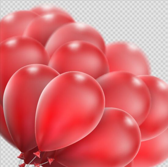 Realistic red balloons vector illustration 16