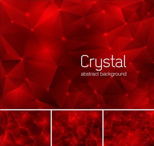 Red crystal abstract background vector
